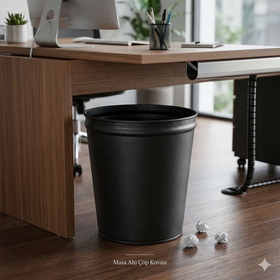 Metal Masa Altı Çöp Kovası 13 Lt.