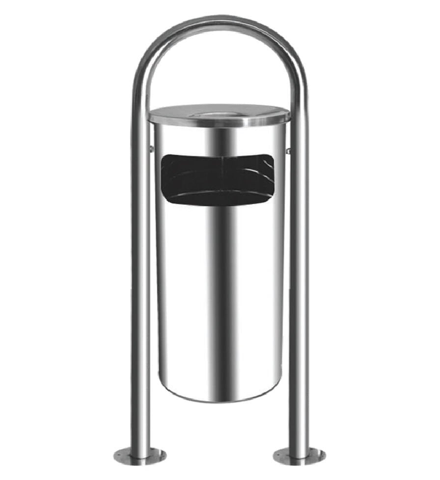Çift Ayaklı Bahçe Tipi Çöp Kovası Krom
