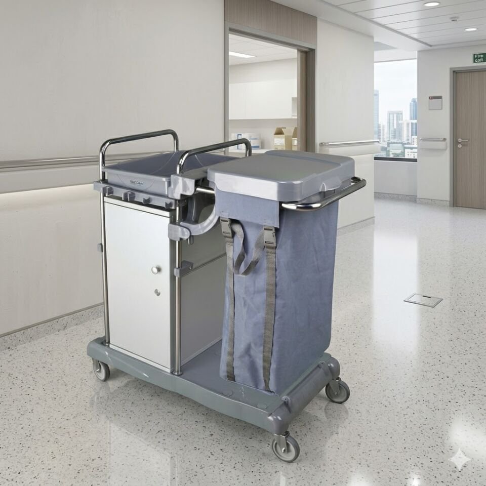 Smart Dolaplı Kat Arabası , 100 Lt Branda Krom 600X97X410