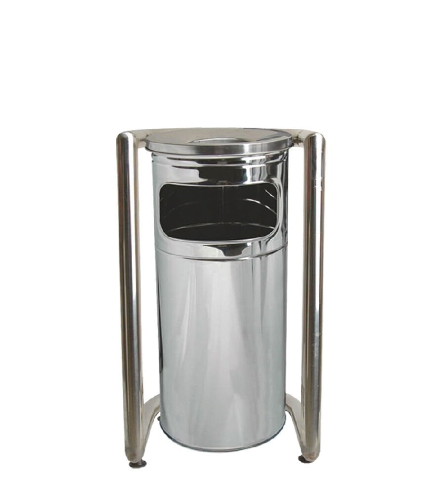 U Bahçe Tipi Çöp Kovası Krom