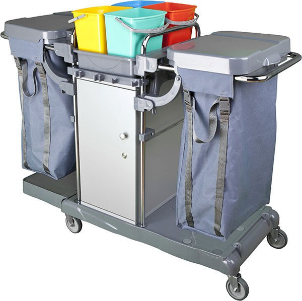 Smart Dolaplı Kat Arabası 2 X 100 Lt Branda 4X6 Lt Kova Krom