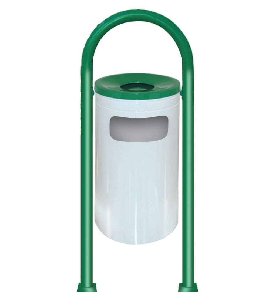 Çift Ayaklı Bahçe Tipi Çöp Kovası Boyalı