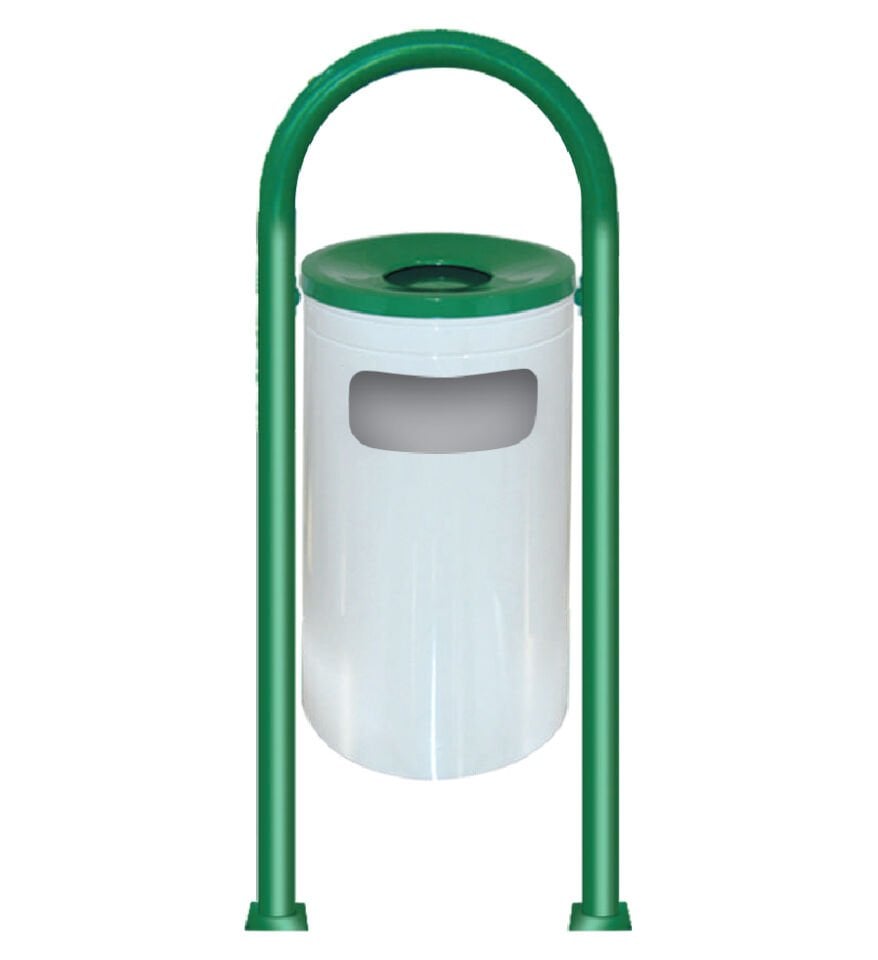 Çift Ayaklı Bahçe Tipi Çöp Kovası Boyalı