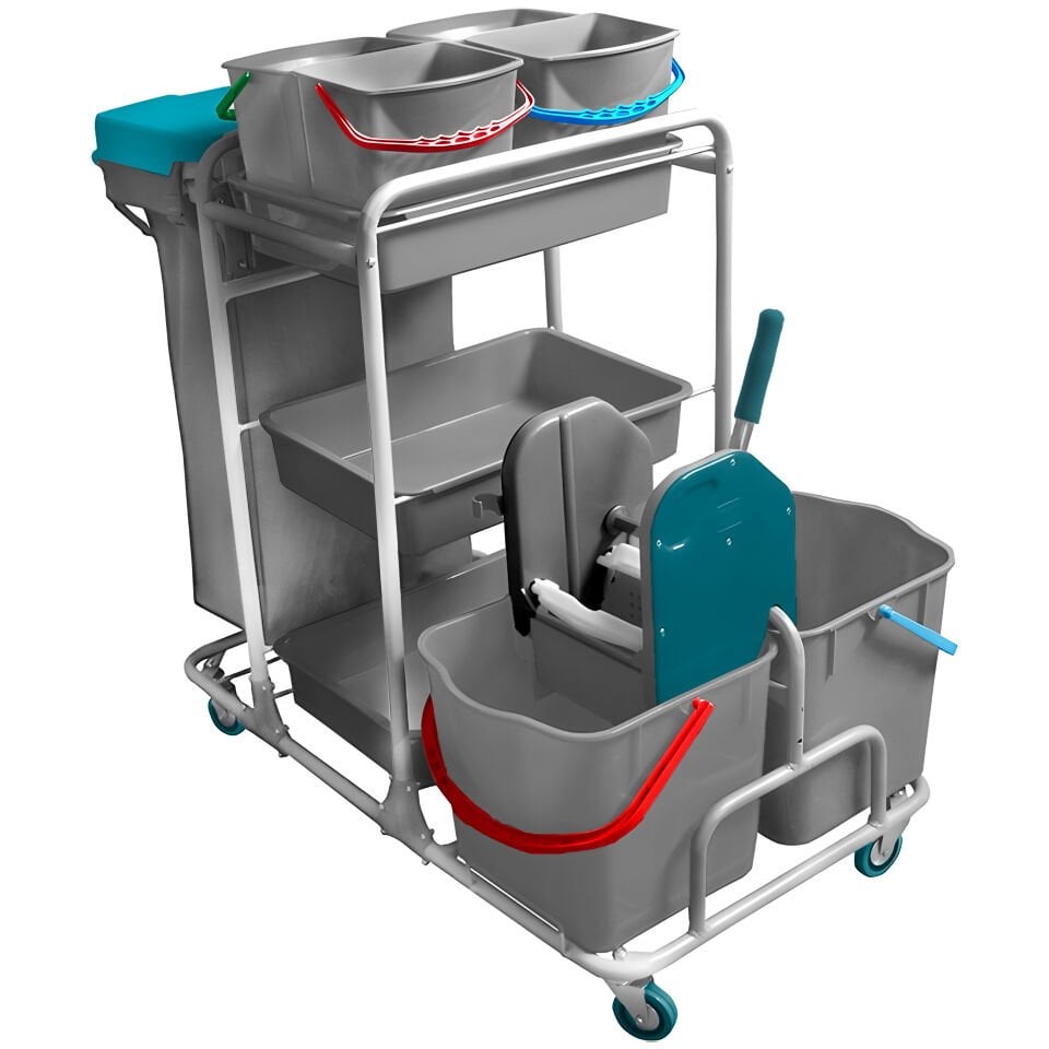 Yakamoz Kat Arabası , 100 Lt Branda, 4X6 Lt Kova, 2X18 Lt Kova Boyalı 610X1050X500