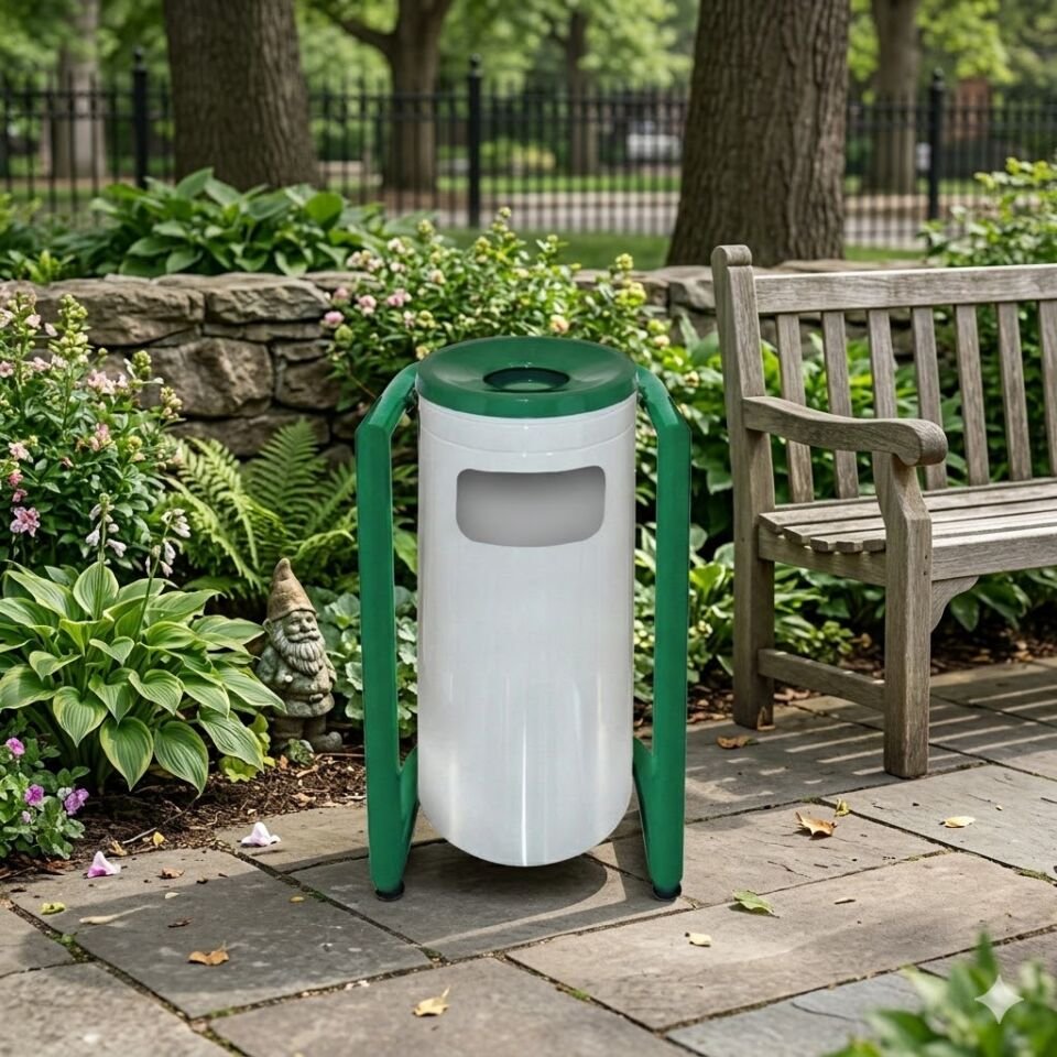 U Bahçe Tipi Çöp Kovası Boyalı