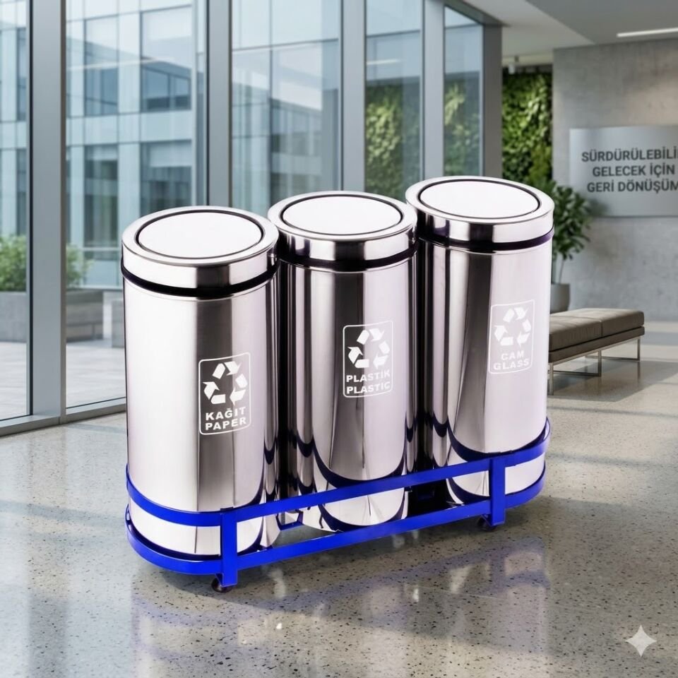 Geri Dönüşüm 3 Lü Döner Kapaklı