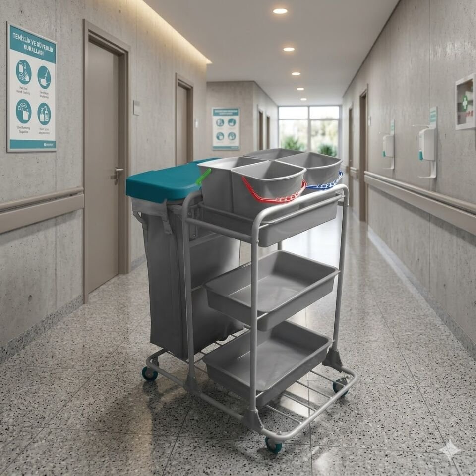 Yakamoz Kat Arabası , 100 Lt Branda , 4X6 Lt Kova Boyalı 580X980X560