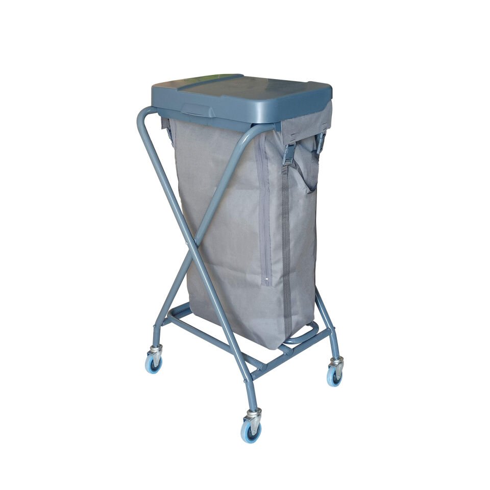 ÇAPRAZ ÇÖP ÇAMAŞIR TOPLAMA ARABASI , 100 LT BRANDA BOYALI 50X110X30