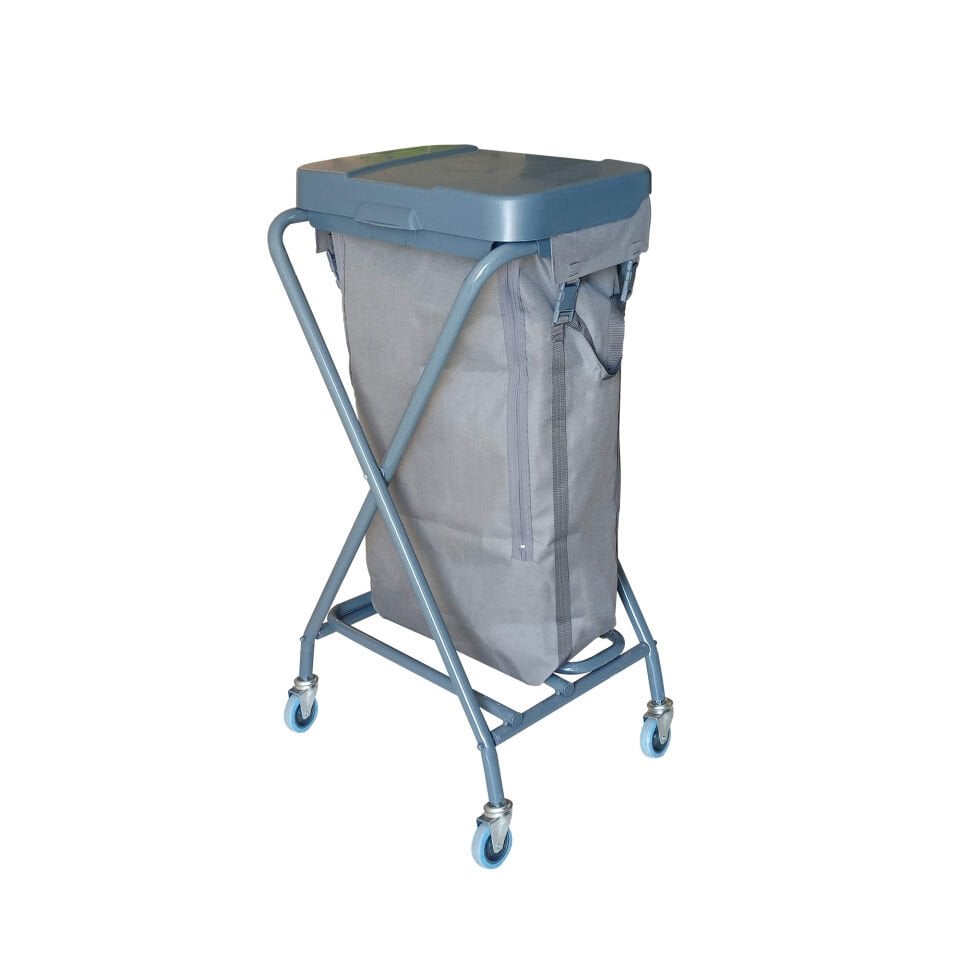 Çapraz Çöp Çamaşır Toplama Arabası , 100 Lt Branda Boyalı 50X110X30