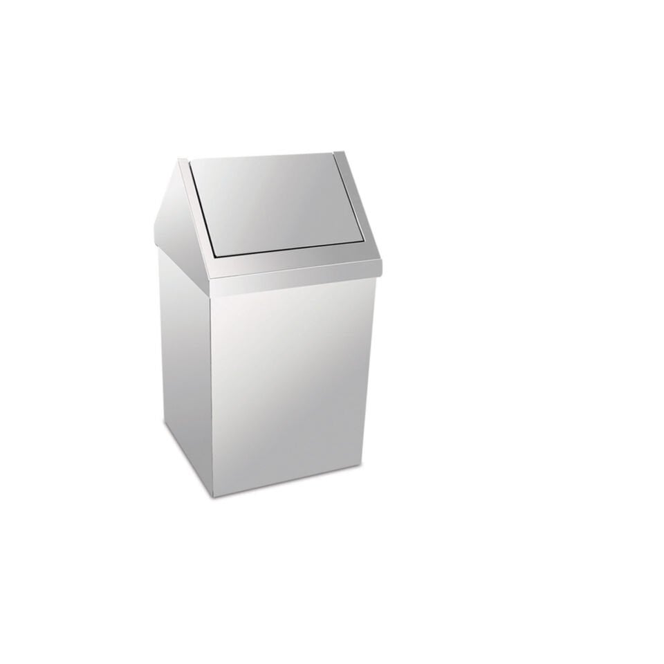 Krom Çatı Kapaklı Çöp Kovası 36 Lt.