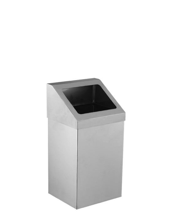 Krom Açık Çatı Kapaklı Çöp Kovası 7 Lt.