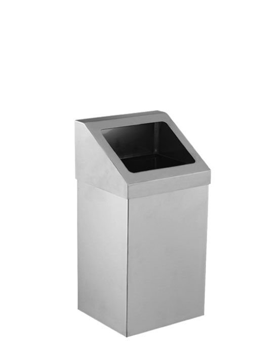 Krom Açık Çatı Kapaklı Çöp Kovası 11 Lt.