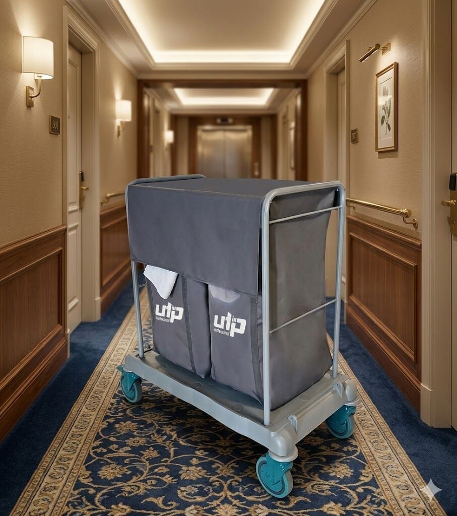 Çöp Çamaşır Toplama Arabası 2X100 Lt Kapaklı Branda Boyalı