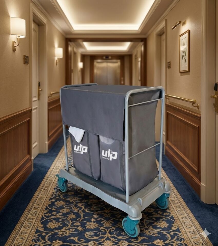 Çöp Çamaşır Toplama Arabası 2X100 Lt Kapaklı Branda Boyalı