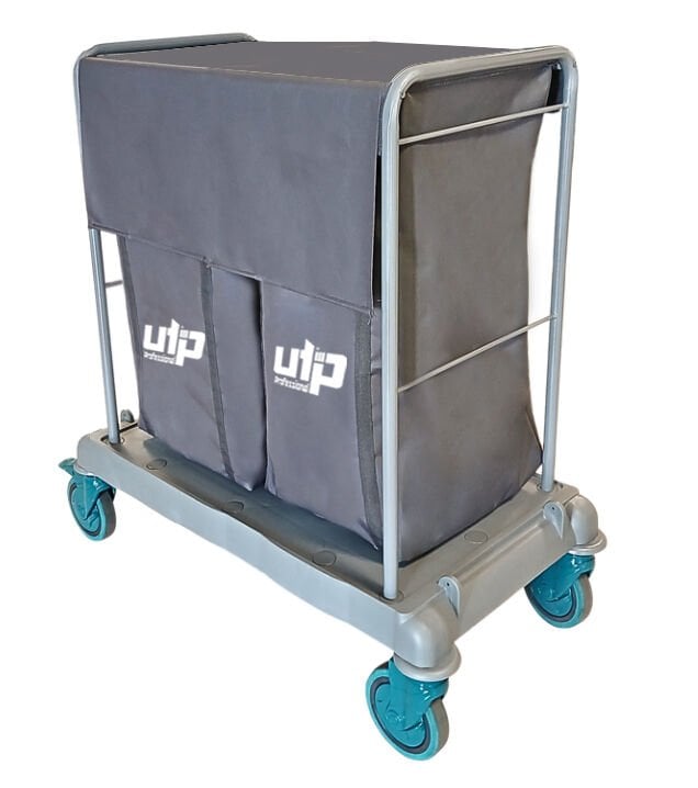 Çöp Çamaşır Toplama Arabası , 2X100 Lt Kapaklı Branda Boyalı 800X1100X300