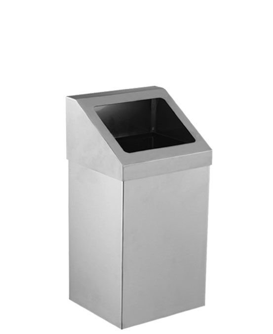 Krom Açık Çatı Kapaklı Çöp Kovası 25 Lt.