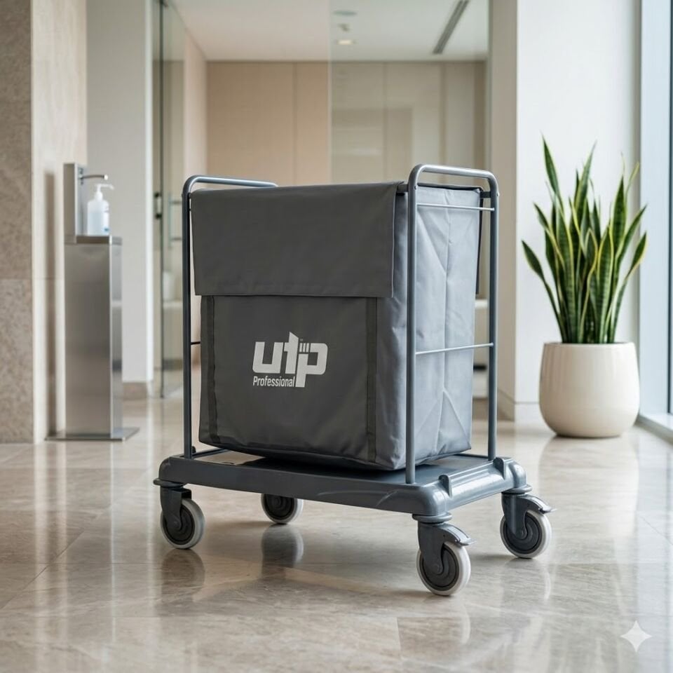 ÇÖP ÇAMAŞIR TOPLAMA ARABASI , 200 LT KAPAKLI BRANDA BOYALI 800x1100x300