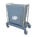 Çöp Çamaşır Toplama Arabası , 200 Lt Kapaklı Branda Krom 800X1100X300