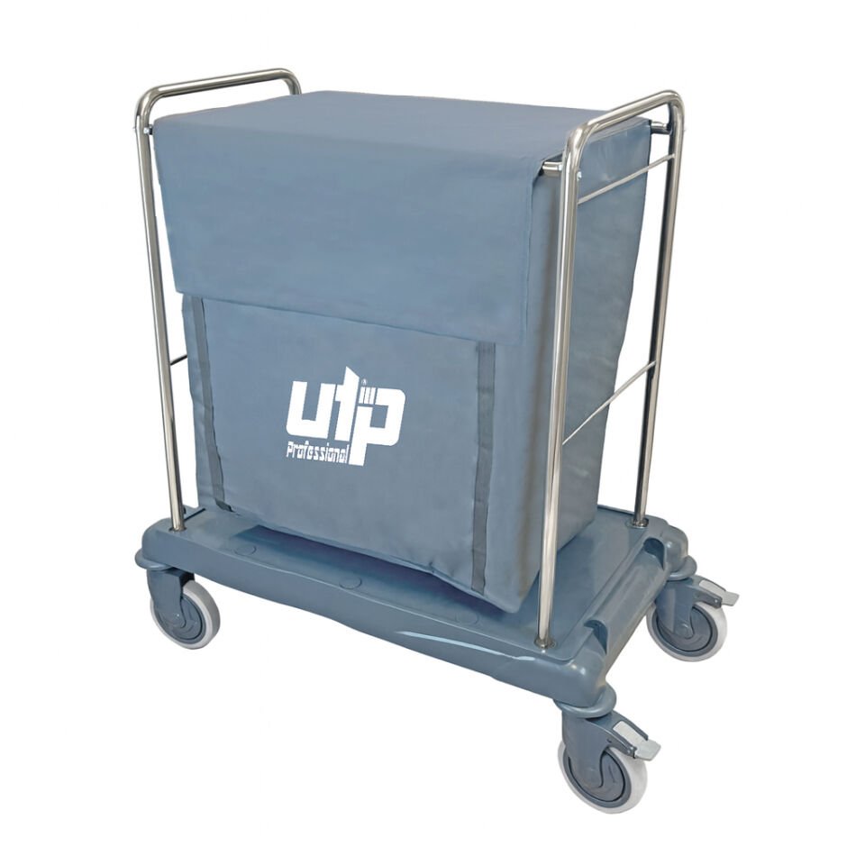 Çöp ve Çamaşır Toplama Arabası - 200 LT Kapaklı Branda Krom