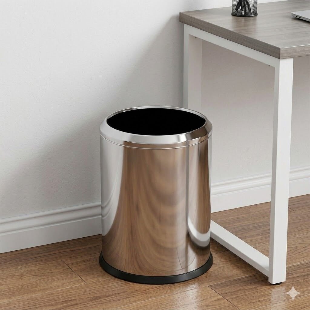 Krom Çemberli Çöp Kovası 12 Lt.