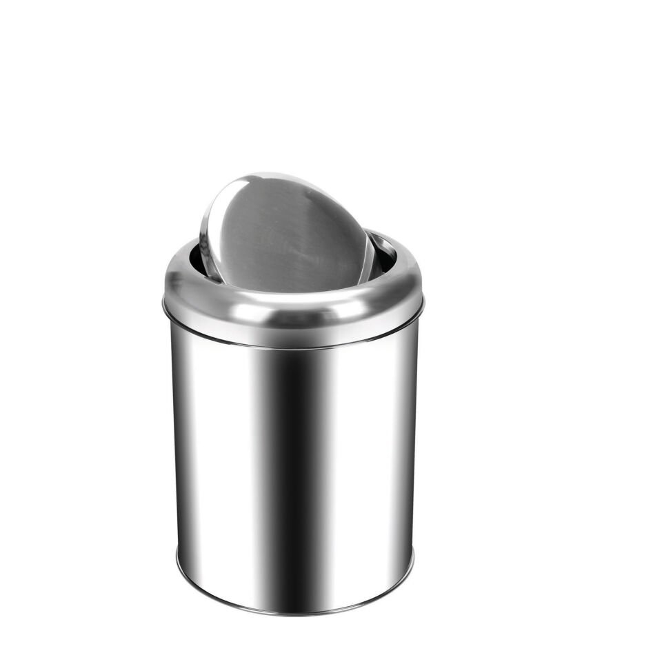Krom Pratik Kapaklı Çöp Kovası 11 Lt.