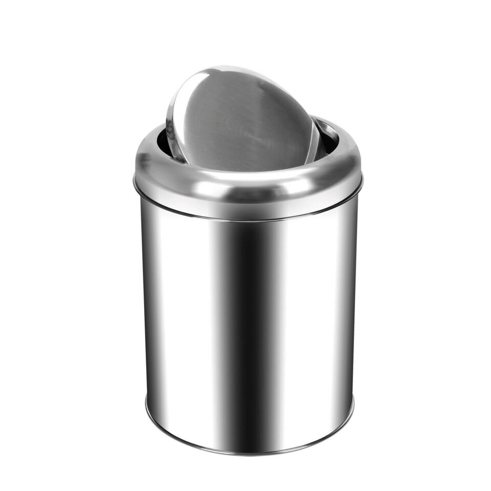 Krom Pratik Kapaklı Çöp Kovası 16 Lt.