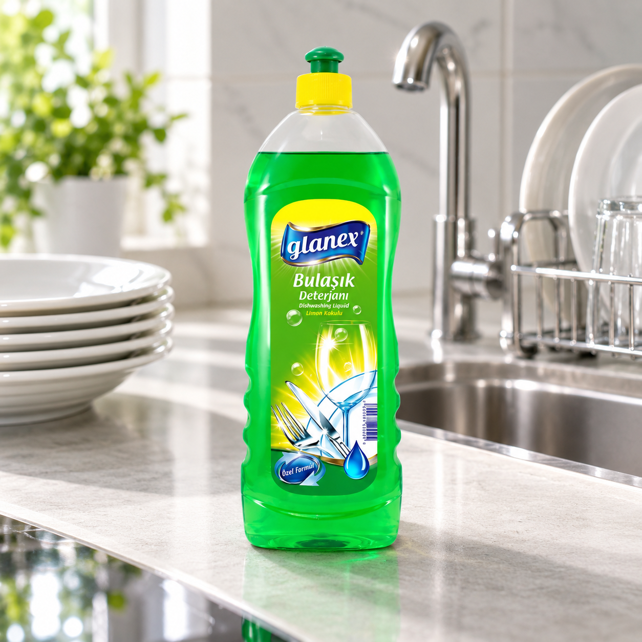 Glanex Bulaşık Deterjanı Yeşil Elma 750 Gr