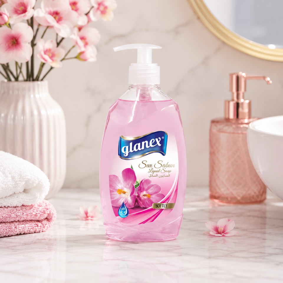 Glanex Sıvı El Sabunu (Pembe) 400 Gr