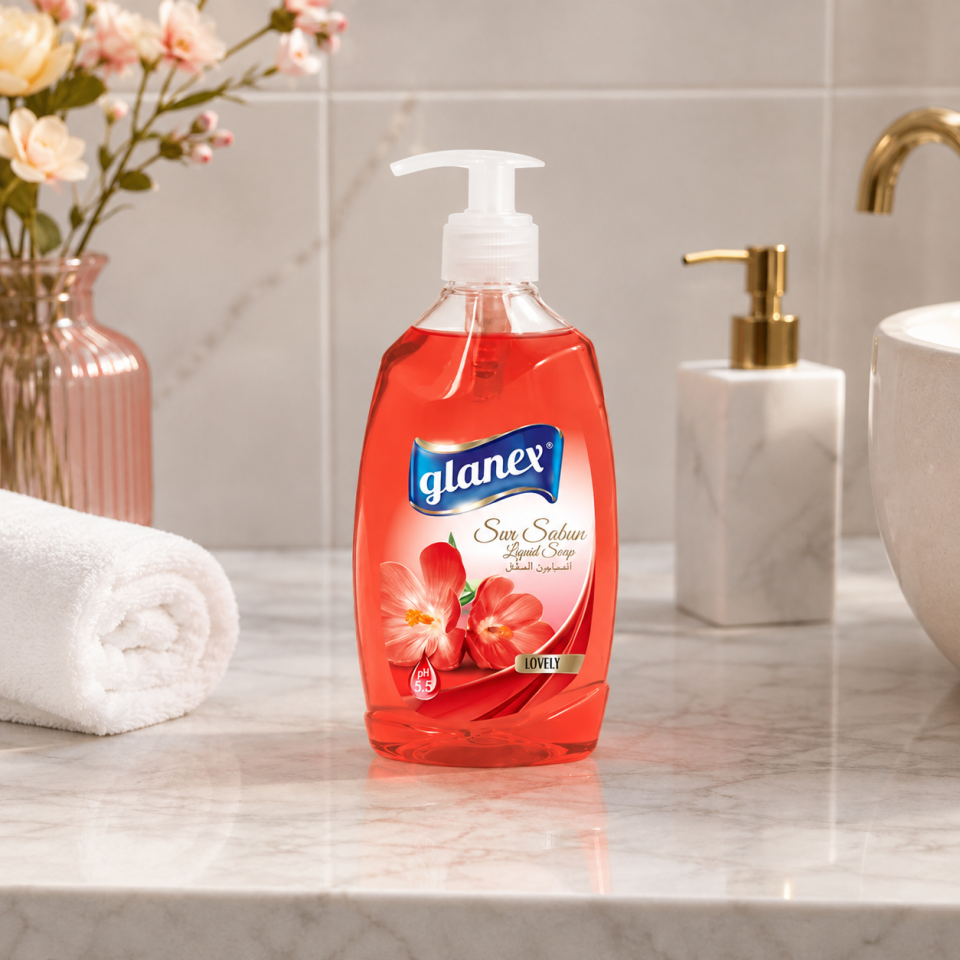 Glanex Sıvı El Sabunu (Kırmızı) 400 Gr