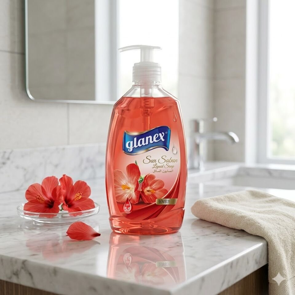 Glanex Sıvı El Sabunu (Kırmızı) 400 Gr