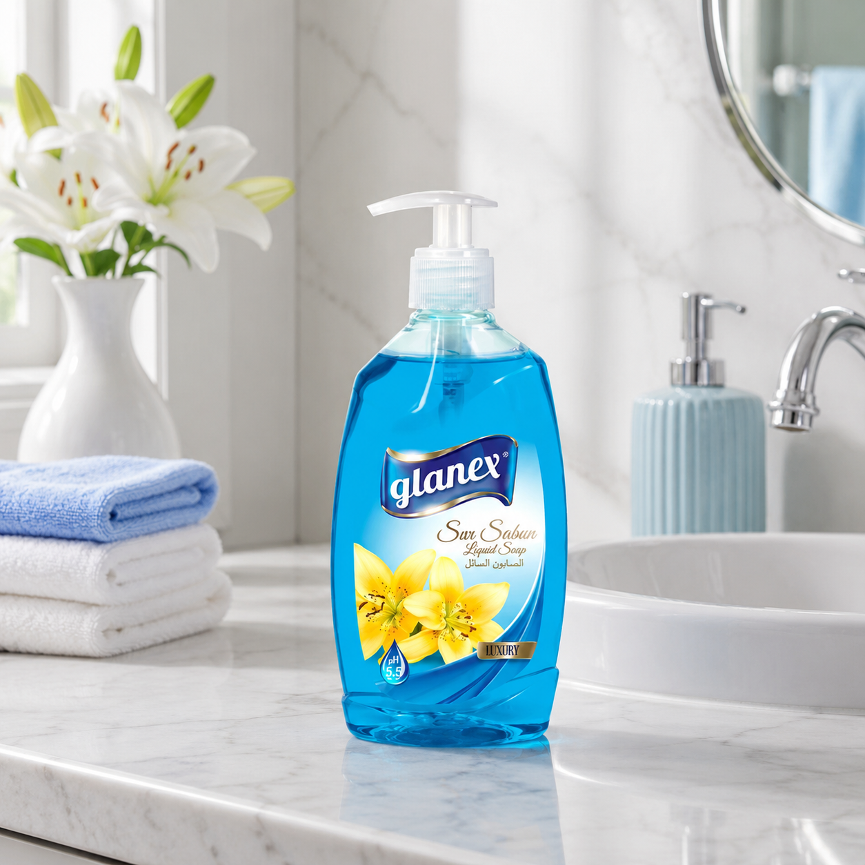 Glanex Sıvı El Sabunu Aquamarine (Mavi) 400 Gr