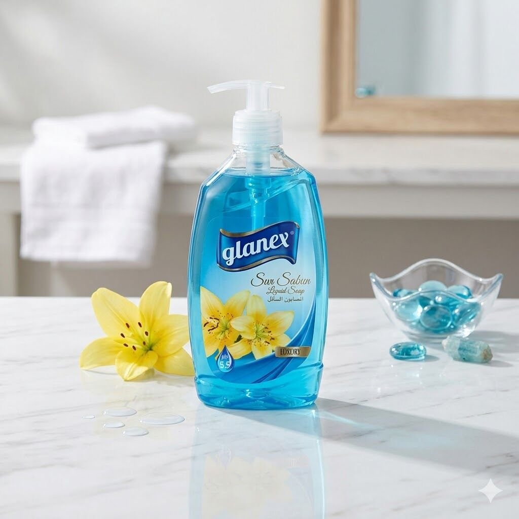 Glanex Sıvı El Sabunu Aquamarine (Mavi) 400 Gr
