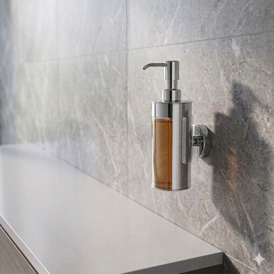 Krom Silindir Sıvı Sabunluk (300 Cc)