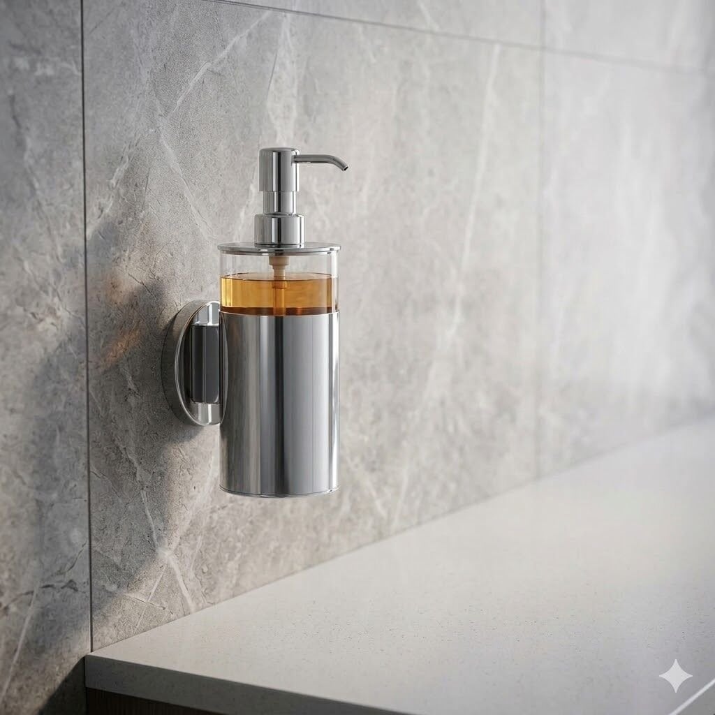 Krom Askılı Silindir Sıvı Sabunluk (300 Cc)