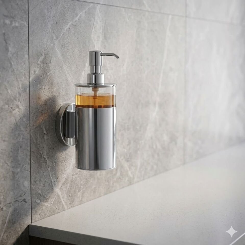 Krom Askılı Silindir Sıvı Sabunluk (300 Cc)