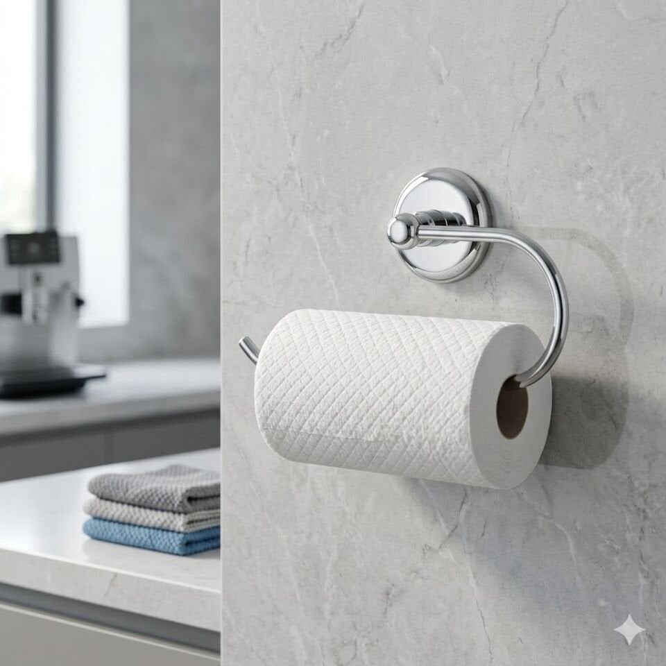 Krom Ev Tipi Rulo Havlu Kağıt Asacağı