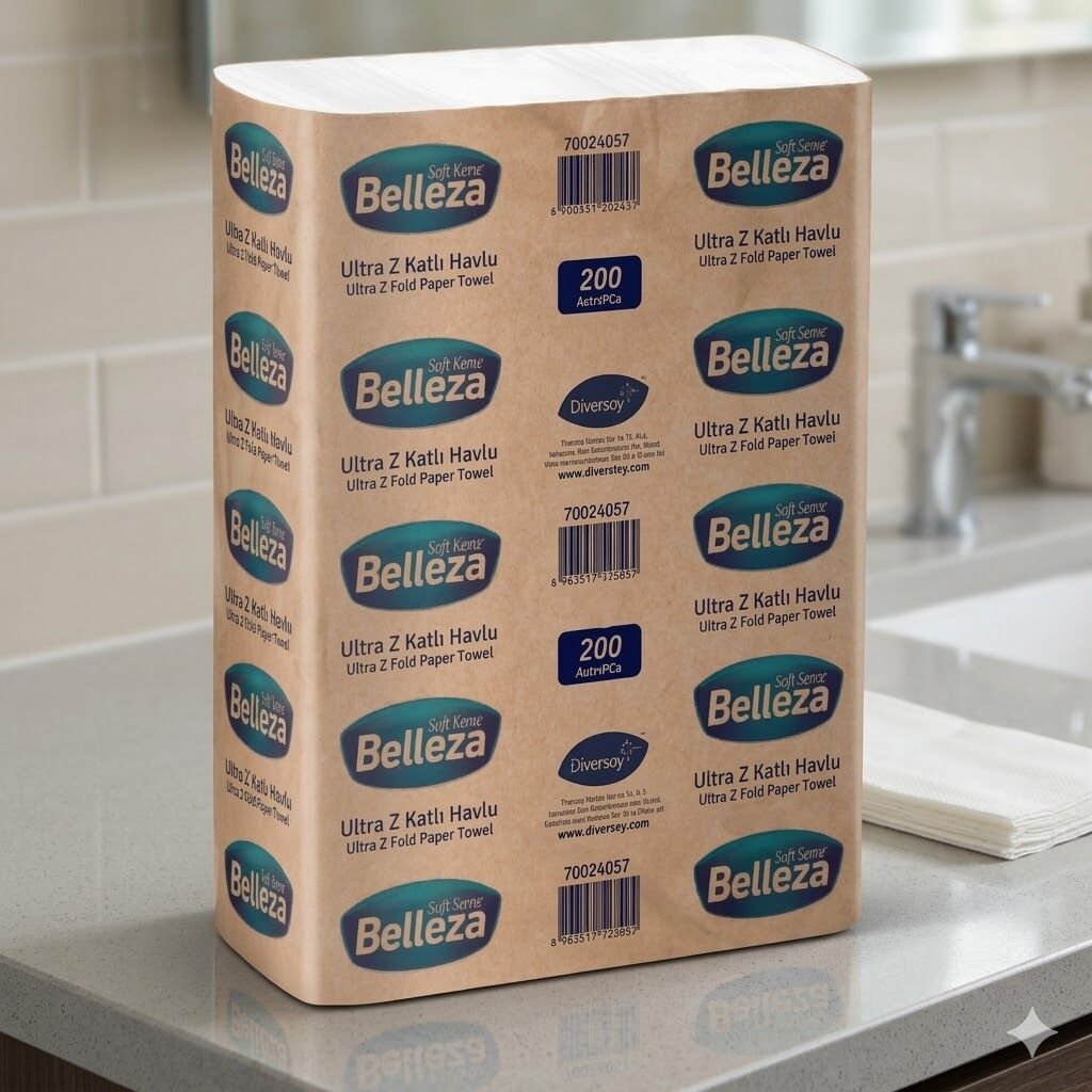 Belleza Ultra Z Katlı Havlu 2 Katlı 20 Rulo ( 7,95 Kg 200 Yaprak 23*24 Cm )