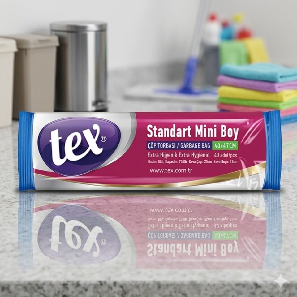 Tex Mini Boy Çöp Torbası 40x47 Cm 12 Mikron 90 Gram
