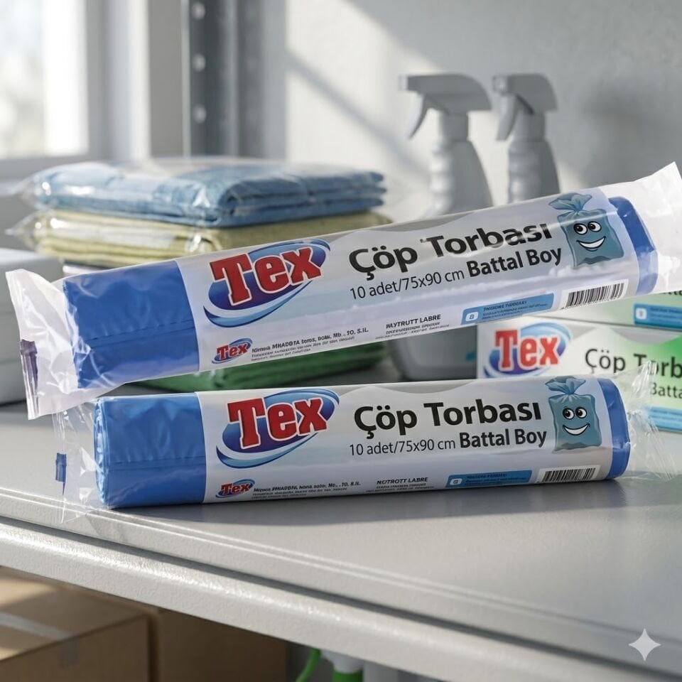 Tex Battal Boy Çöp Torbası Siyah 75X90 Cm 22 Mikron 135 Gram