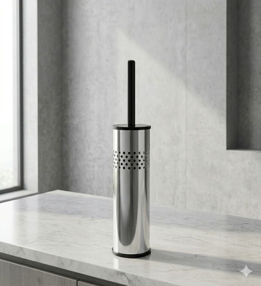 Krom Mikro Delikli Klozet Fırçası