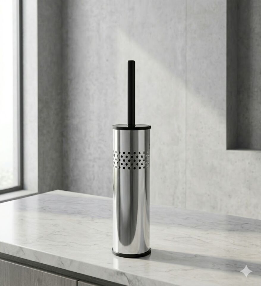 Krom Mikro Delikli Klozet Fırçası