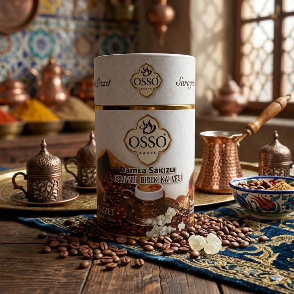 Osso Damla Sakızlı Dibek Kahvesi Silindir Kutu 200gr