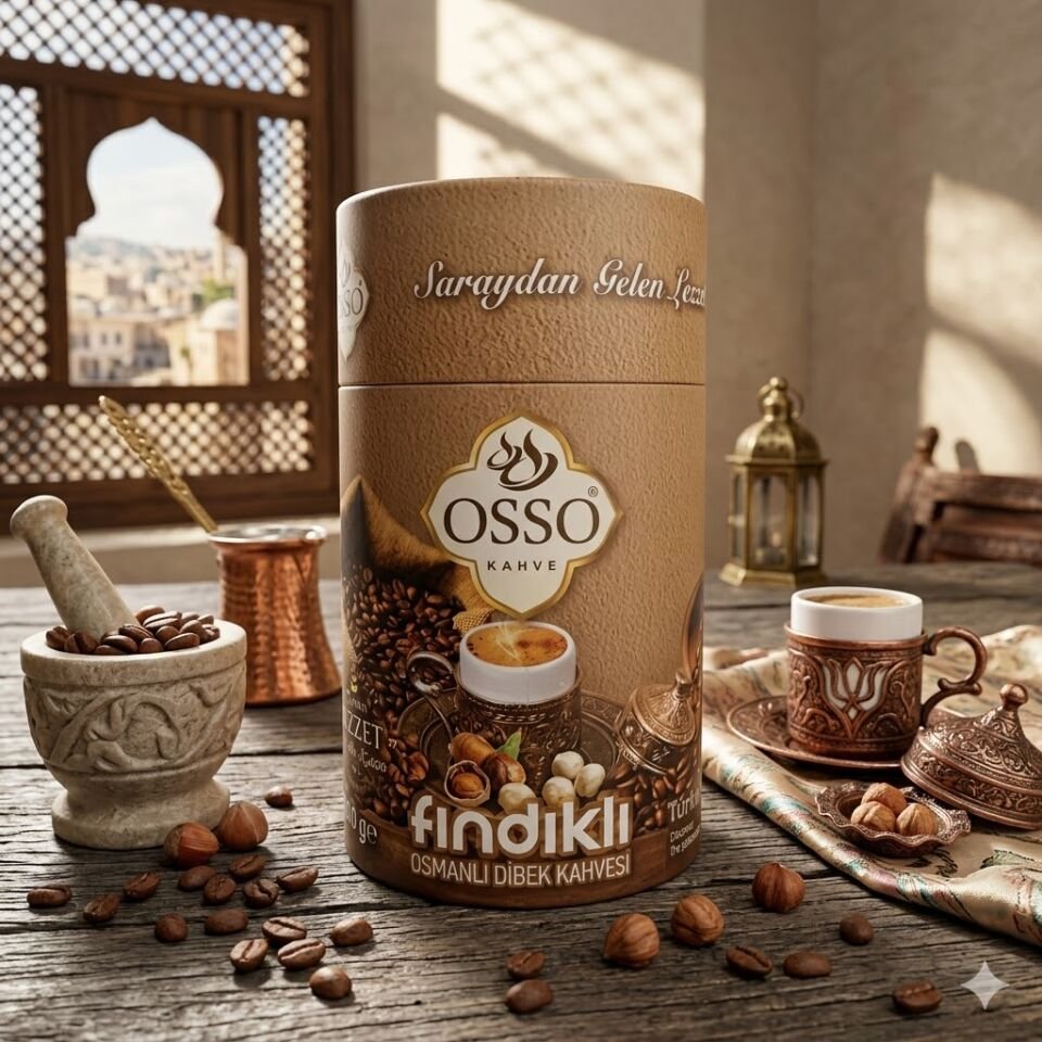 OSSO Fındıklı Dibek Kahvesi 200 Gr Silindir Kutu