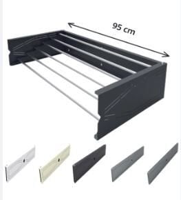 Metal Akordiyon Banyo Kapaklı Çamaşır Kurutma Askılığı - 95Cm