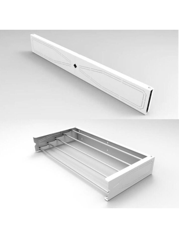 Metal Akordiyon Banyo Kapaklı Çamaşır Kurutma Askılığı 75 Cm