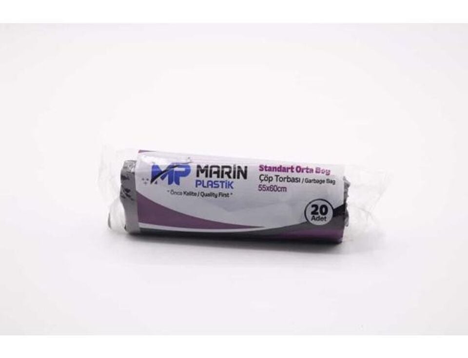 Marin Endüstriyel Orta Boy Çöp Poşeti 55*60 Siyah