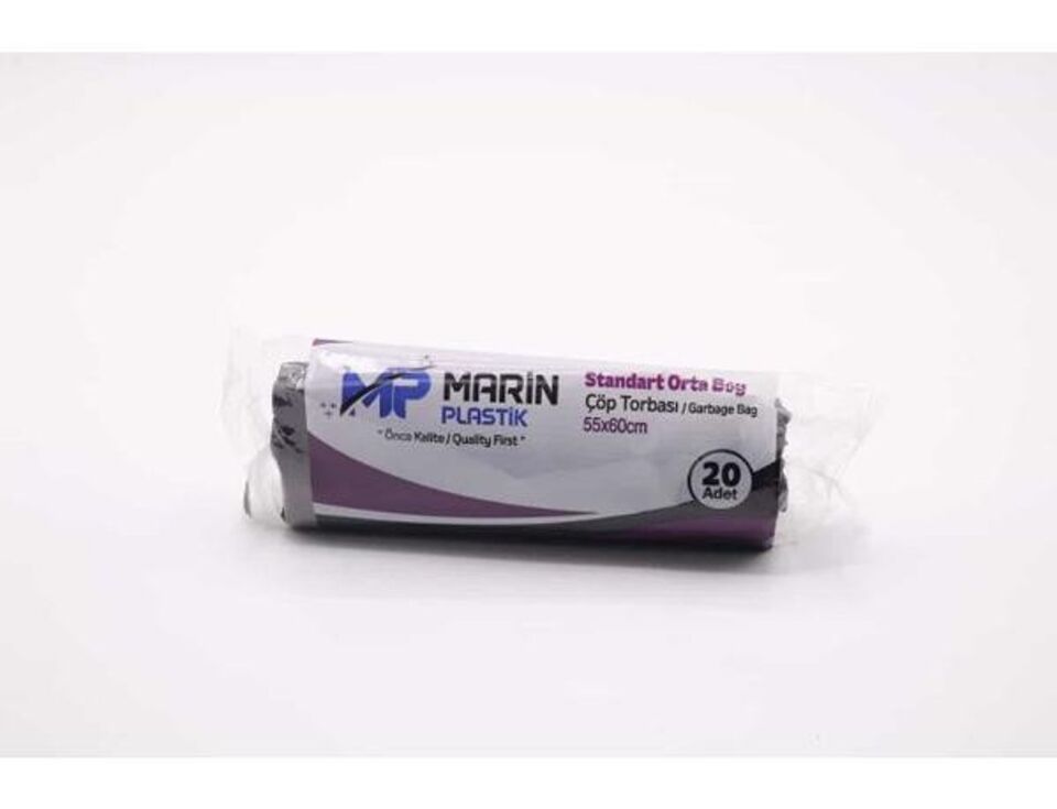Marin Endüstriyel Orta Boy Çöp Poşeti 55*60 Siyah
