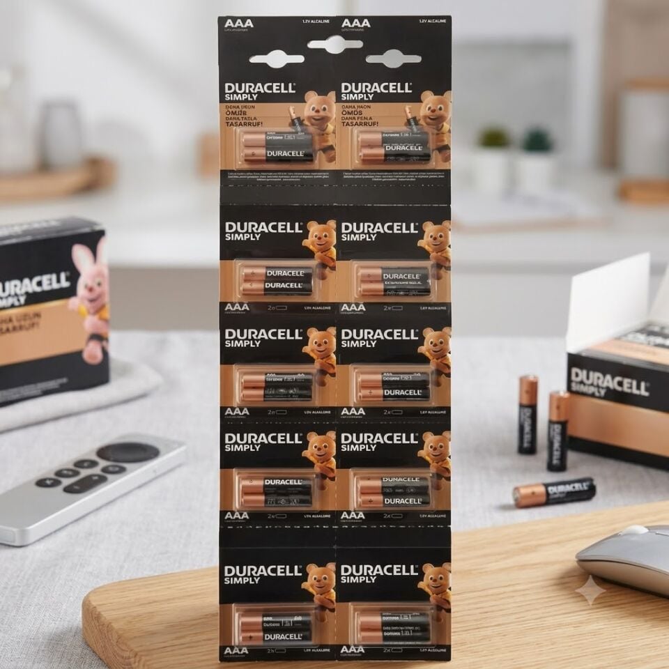 Duracell AAA 2'Li İnce Pil Kartela 10'lu