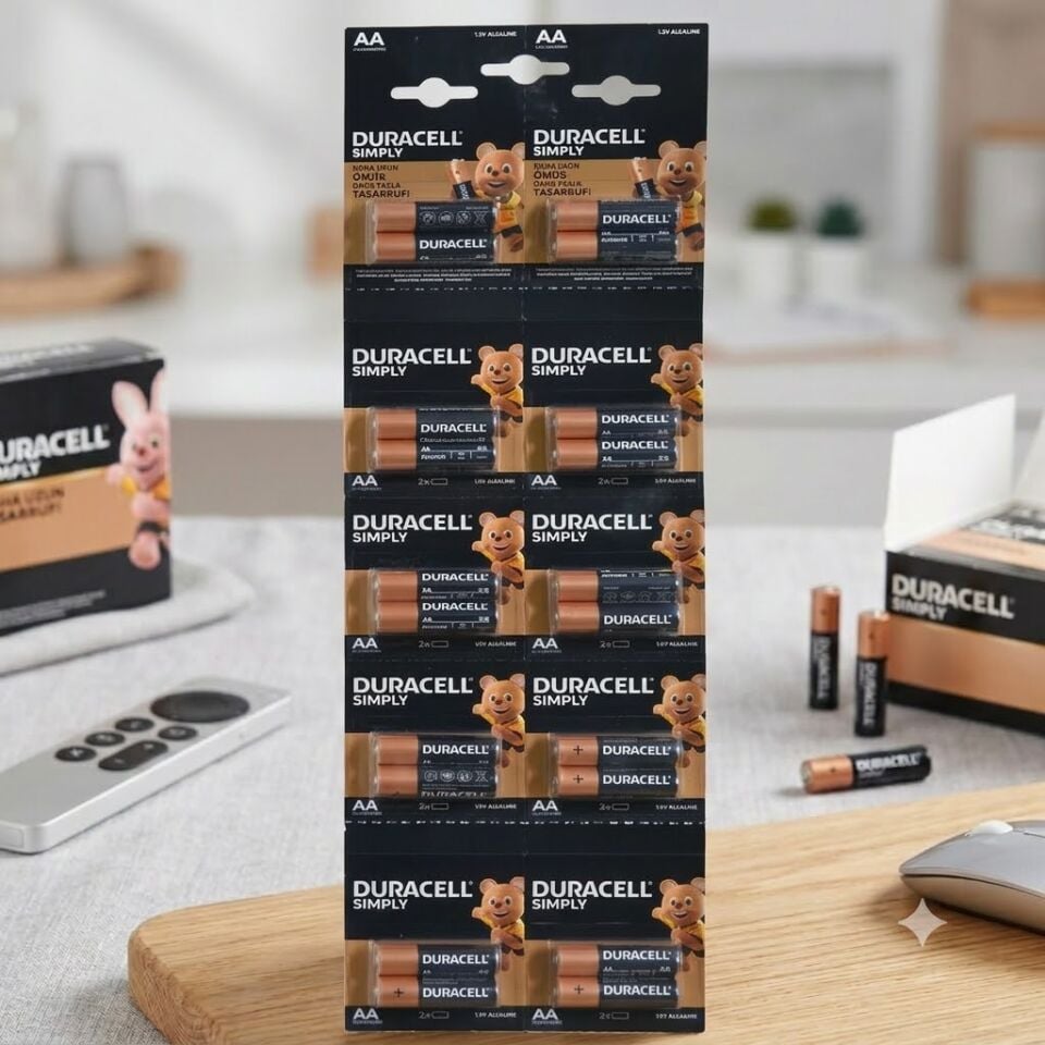 Duracell AA 2'Li Kalın Pil Kartela 10'lu