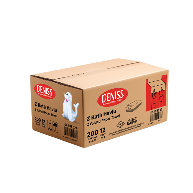 Deniss Z Katlama Havlu 200 lü  ( 200*12 )